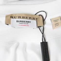 Pre Owned Burberry White B series Monogram Logo Detail Limited Edition Crew Neck T Shirt XXS