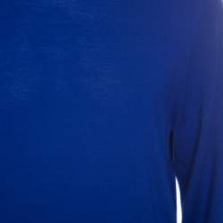 Burberry Brit Cobalt Blue Merino Wool Checked Detail Sweater XXL