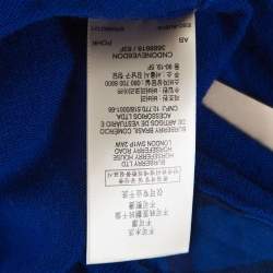Burberry Brit Cobalt Blue Merino Wool Checked Detail Sweater XXL