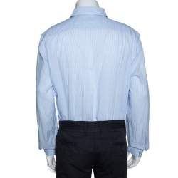 Pre Owned Burberry Bicolor Striped Cotton Streatfeild Long Sleeve Shirt XXL