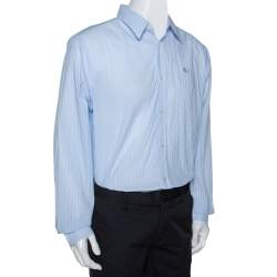 Pre Owned Burberry Bicolor Striped Cotton Streatfeild Long Sleeve Shirt XXL