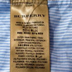 Pre Owned Burberry Bicolor Striped Cotton Streatfeild Long Sleeve Shirt XXL