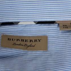Pre Owned Burberry Bicolor Striped Cotton Streatfeild Long Sleeve Shirt XXL