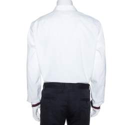 Pre Owned قميص رياضي بربري رينولدتون أساور مخططة قطن أبيض XXL