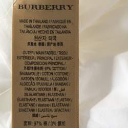 Pre Owned قميص رياضي بربري رينولدتون أساور مخططة قطن أبيض XXL