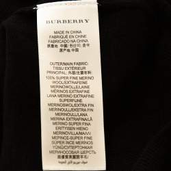 Pre Owned Burberry Black Merino Wool Lainson V-Neck Sweater S