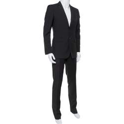 Pre Owned Burberry Black Wool Tailored Milbury Suit M