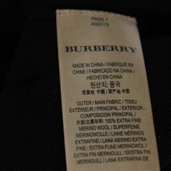 Pre Owned سويتر بربري رقبة حرف في صوف مارينو أسود S