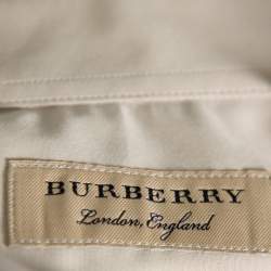 Pre Owned قميص بربري أكمام طويلة قطن سترتش ستون S