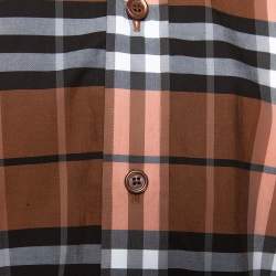 Burberry Brown Vintage Check Cotton Button Front Shirt L