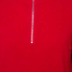 مملوكة مسبقًا Burberry Red Cashmere Hendon Quarter Zip Sweater L