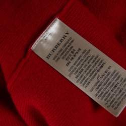 مملوكة مسبقًا Burberry Red Cashmere Hendon Quarter Zip Sweater L