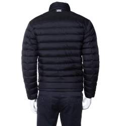 Pre Owned Burberry Black Synthetic Birkenshaw Logo Patch Detail Quilted Down Jacket XS
