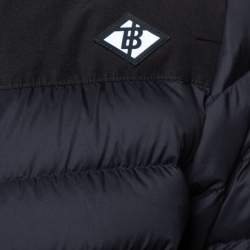 Pre Owned Burberry Black Synthetic Birkenshaw Logo Patch Detail Quilted Down Jacket XS