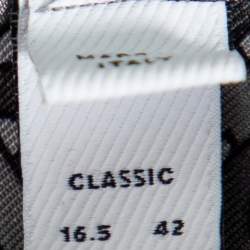 مملوكة مسبقًا قميص بربري أزرار أمامية حرير مطبوع شعار الماركة مونوغرامي رصاصي مقاس كبير جداً (اكس لارج)