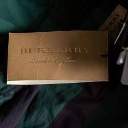 Pre Owned Burberry Green Checked Cotton Button Down Shirt XL