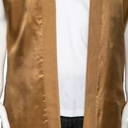 Pre Owned Burberry Antique Yellow Regular Chelsea and Kensington Fit Heritage Coat Warmer XL