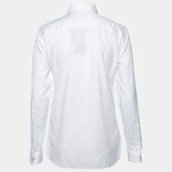 Pre Owned Burberry White Cotton Slim Fit Long Sleeve Shirt XS