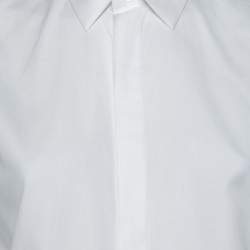 Pre Owned Burberry White Cotton Slim Fit Long Sleeve Shirt XS