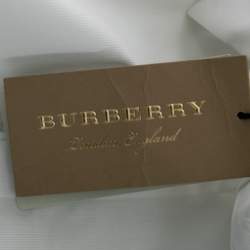 Pre Owned Burberry White Cotton Slim Fit Long Sleeve Shirt XS