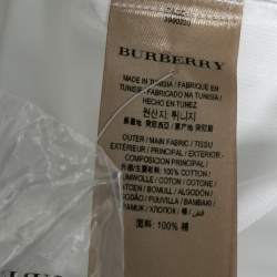 Pre Owned Burberry White Cotton Slim Fit Long Sleeve Shirt XS