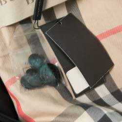 Pre Owned Burberry Brit Black Cotton Double Breasted Belted Lightweight Trench Coat L