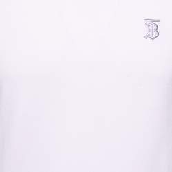 مملوكة مسبقًا تي شيرت بربر قطن بنفسجي فاتح مطرز بالشعار أكمام قصيرة مقاس صغير - سمول