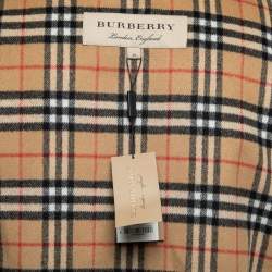 Pre Owned Burberry Beige Checked Wool & Cashmere Sleeveless Coat Warmer XXXL