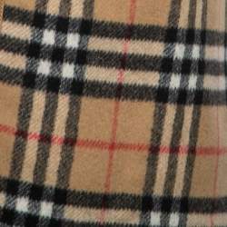 Pre Owned Burberry Beige Checked Wool & Cashmere Sleeveless Coat Warmer XXXL