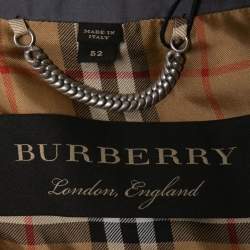 Pre Owned Burberry Grey Cotton Double Breasted Belted Lightweight Trench Coat XL