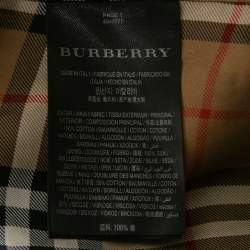 Pre Owned Burberry Grey Cotton Double Breasted Belted Lightweight Trench Coat XL