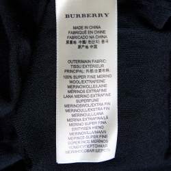 Burberry Black Merino Wool V-Neck Sweater M