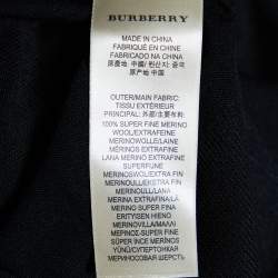 Burberry Black Wool V-Neck Sweater M