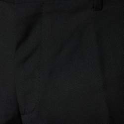 Pre Owned Burberry Black Wool Straight Leg Pants M