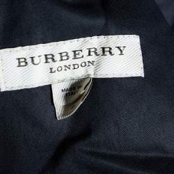 Pre Owned Burberry Black Wool Straight Leg Pants M