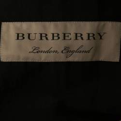 مملوكة مسبقًا Burberry Black Linen & Silk Doube-Breasted Coat 2XL