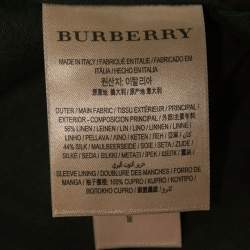 مملوكة مسبقًا Burberry Black Linen & Silk Doube-Breasted Coat 2XL
