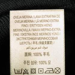 Pre Owned Burberry Black Merino Wool V-Neck Jumper L