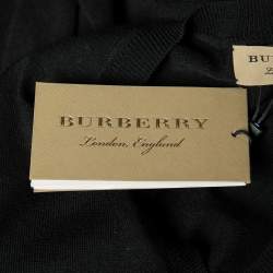 Pre Owned Burberry Black Wool V-Neck Jumper M