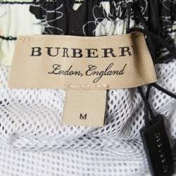 Burberry Black Floral Synthetic Swim Shorts M