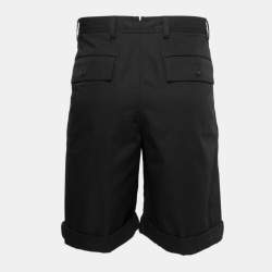 مملوكة مسبقًا Burberry Black Cotton Bermuda Shorts L