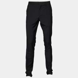Burberry  Black Wool Tapered Leg Pants M