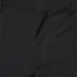 Pre Owned Burberry Black Wool Tapered Leg Pants M