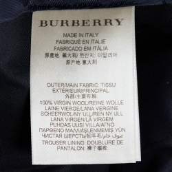 Pre Owned Burberry Black Wool Tapered Leg Pants M