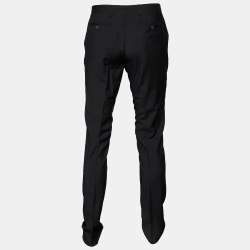 Burberry Black Wool Tapered Leg Pants M