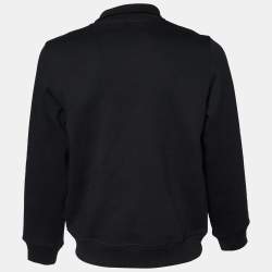 Pre Owned Burberry Black Cotton Knit Zip Front Jacket M