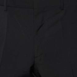 Burberry Black Virgin Wool Tapered leg Trousers M