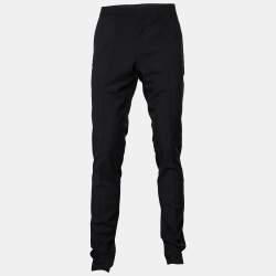 Burberry Black Virgin Wool Tapered leg Trousers M