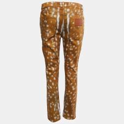 Pre Owned Burberry Brown Printed Denim Jeans S Waist 31"