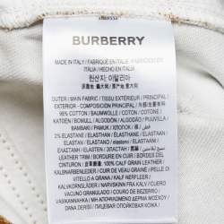 Pre Owned Burberry Brown Printed Denim Jeans S Waist 31"
